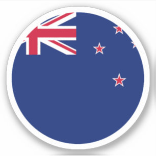New Zealand Flag Round Sticker