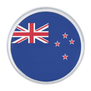 New Zealand flag Silver Finish Lapel Pin