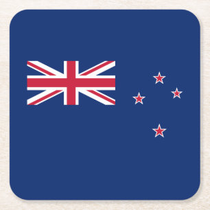 New Zealand Flag Square Paper Coaster