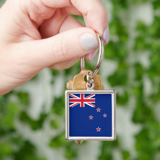 New Zealand Flag: Union Jack, Southern Cross Stars Keychain