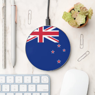 New Zealand Flag: Union Jack, Southern Cross Stars Wireless Charger