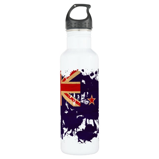 New Zealand Flag Water Bottle (Front)