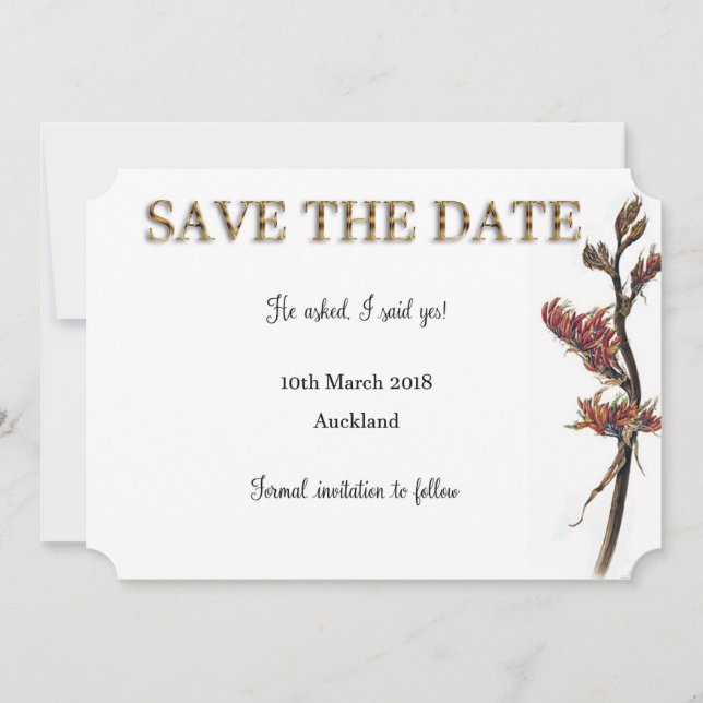New Zealand Flax Flower Save the Date (Front)