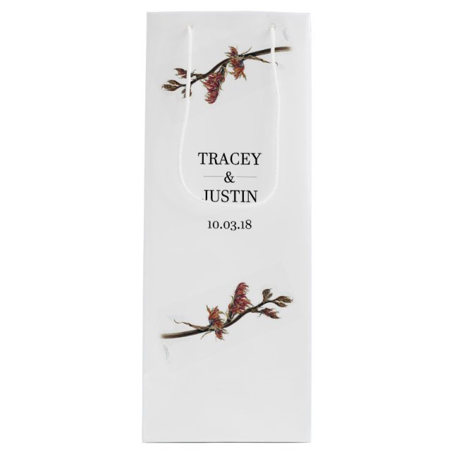 New Zealand Flax Flower Wine Bottle Gift Bag (Front)