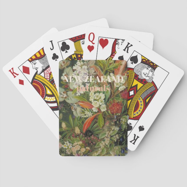 New Zealand Flowers Botanical Poker Cards (Back)