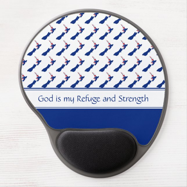 NEW ZEALAND God Refuge Strength Christian Gel Mouse Pad (Front)