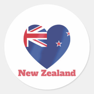 New Zealand Heart Flag Classic Round Sticker