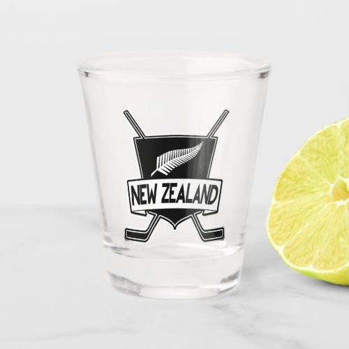 New Zealand Ice Hockey Flag Shot Glass