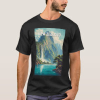 New Zealand Illustration Travel Art Vintage