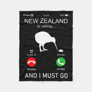 New Zealand Is Calling And I Must Go, Zealand Funn Fleece Blanket