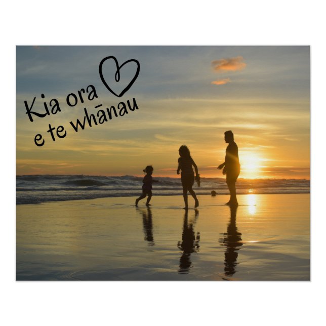 New Zealand Kia Ora Custom Family Whānau Photo  Poster (Front)