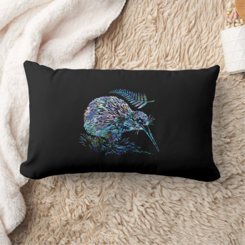 NEW ZEALAND KIWI AND FERN PAUA LUMBAR PILLOW