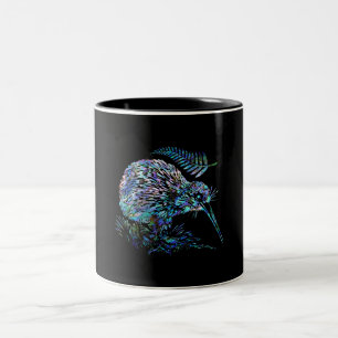 NEW ZEALAND KIWI AND FERN PAUA Two-Tone COFFEE MUG