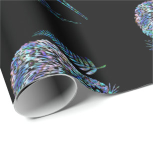 NEW ZEALAND KIWI AND FERN PAUA WRAPPING PAPER