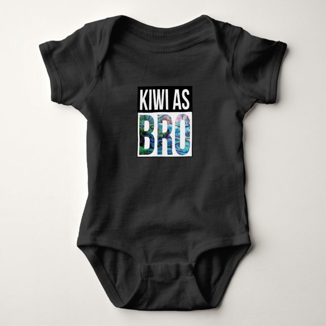 NEW ZEALAND KIWI AS BRO PAUA BABY BODYSUIT (Front)