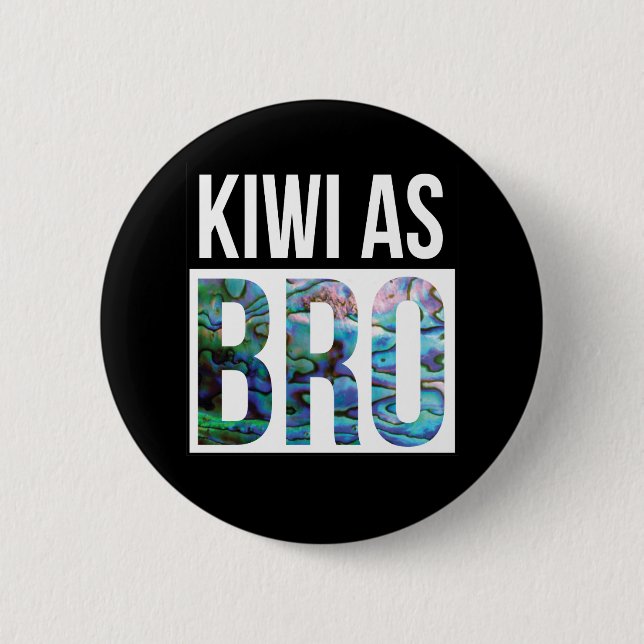 NEW ZEALAND KIWI AS BRO PAUA BUTTON (Front)