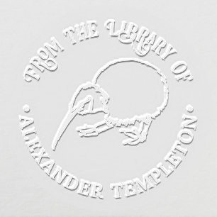 New Zealand Kiwi Bird #2 Library Book Name Embosser