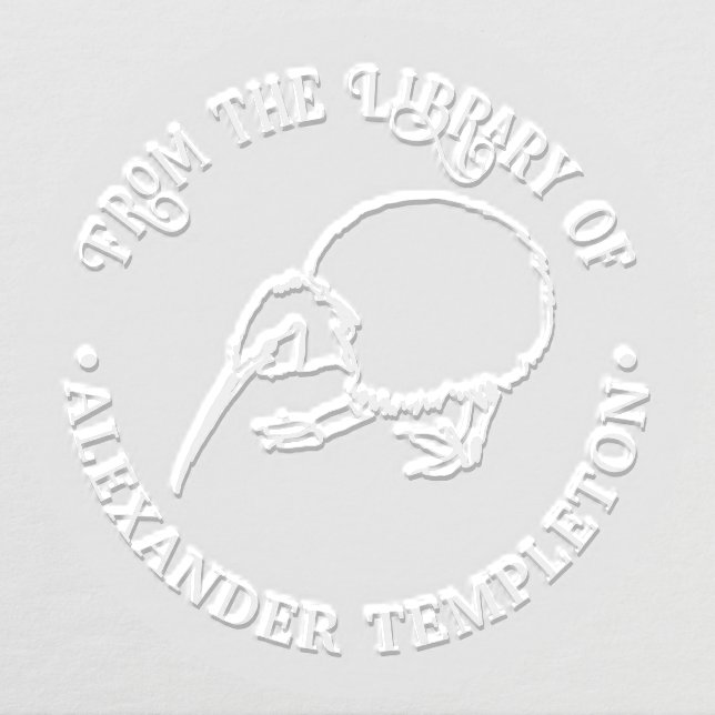 New Zealand Kiwi Bird #2 Library Book Name Embosser (Design)