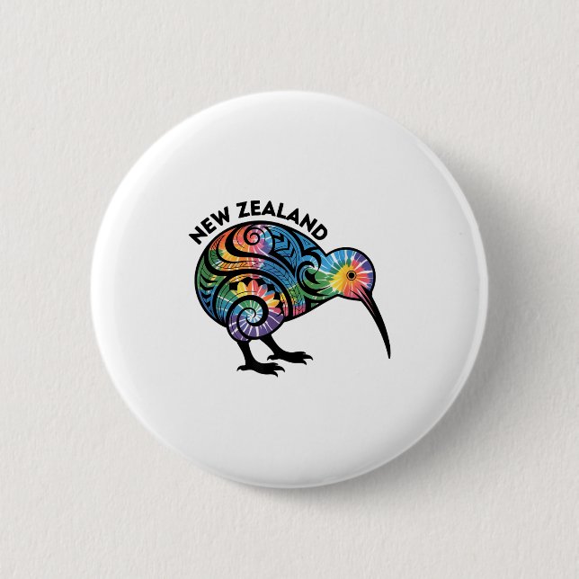 New Zealand Kiwi Bird  Button (Front)