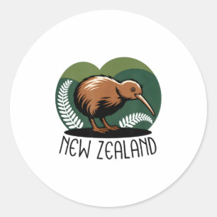 New Zealand Kiwi Bird Classic Round Sticker