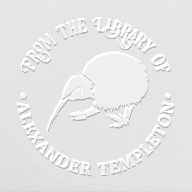 New Zealand Kiwi Bird Library Book Name Embosser (Design)