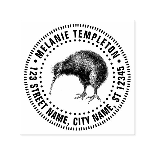 New Zealand Kiwi Bird Name Return Address Self_inking Stamp