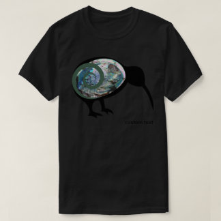 NEW ZEALAND KIWI BIRD PAUA BLACK GREEN FERN KORU T-Shirt
