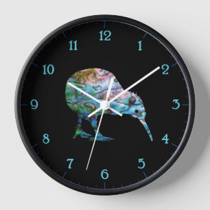 NEW ZEALAND KIWI BIRD PAUA CLOCK