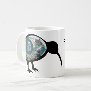 NEW ZEALAND KIWI BLACK PAUA FERN KORU CUSTOM NZ COFFEE MUG