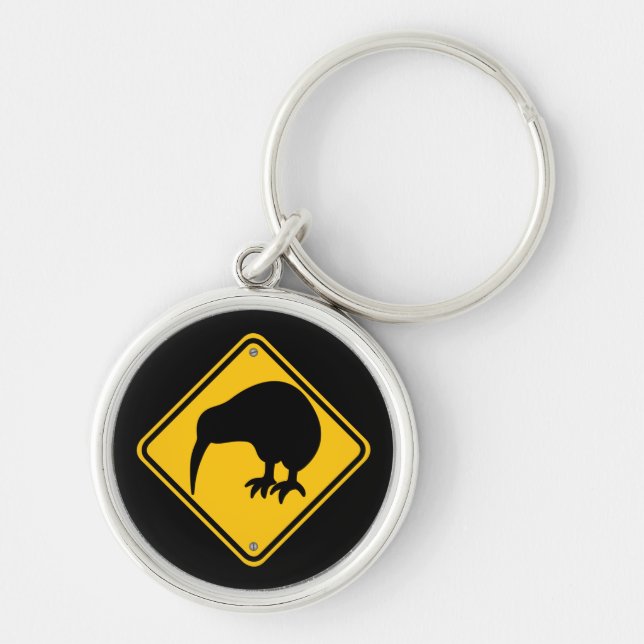 New Zealand Kiwi Crossing Keychain (Front)