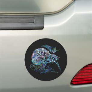 NEW ZEALAND KIWI FERN PAUA CAR MAGNET