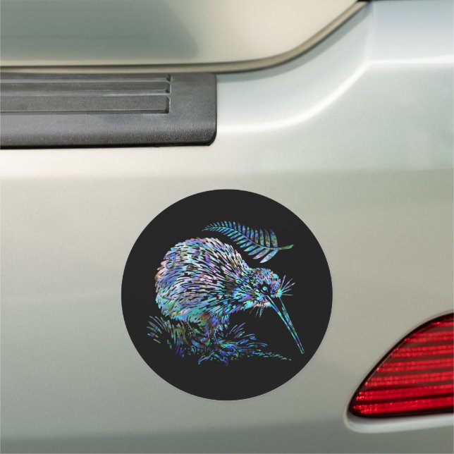 NEW ZEALAND KIWI FERN PAUA CAR MAGNET (In Situ)