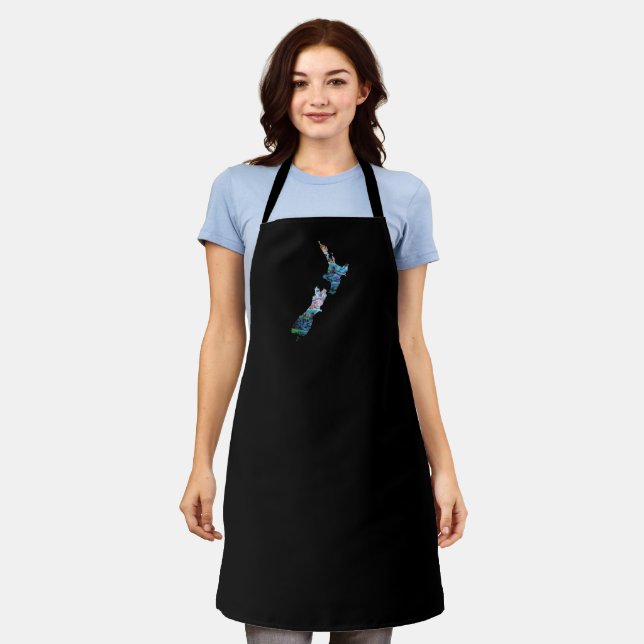 NEW ZEALAND KIWI MAP PAUA STANDARD APRON (Worn)