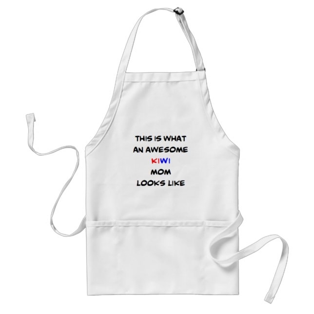 new zealand kiwi mom, awesome adult apron (Front)