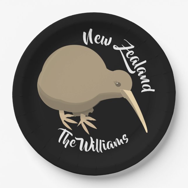 New Zealand Kiwi Paper Plates (Front)