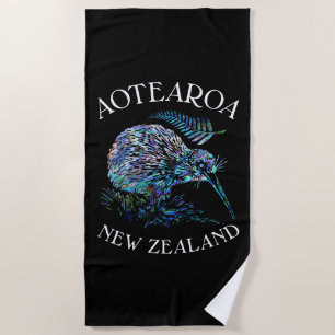 NEW ZEALAND KIWI PAUA BEACH TOWEL