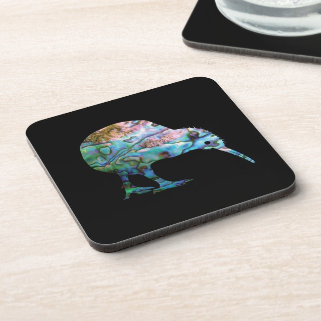 NEW ZEALAND KIWI PAUA BEVERAGE COASTER (Left Side)