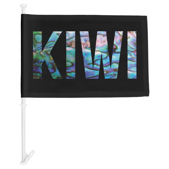NEW ZEALAND KIWI PAUA CAR FLAG (Front)
