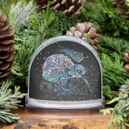 NEW ZEALAND KIWI PAUA CHRISTMAS ORNAMENT SNOW GLOBE