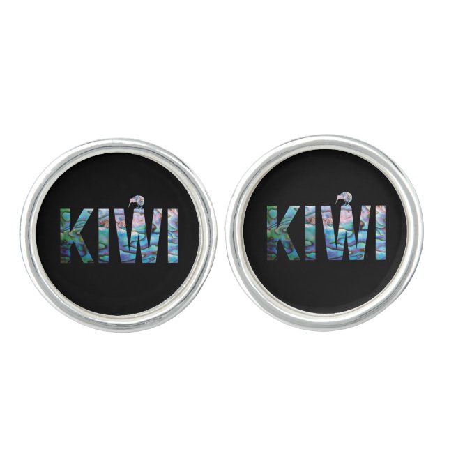 NEW ZEALAND KIWI PAUA CUFFLINKS (Front)