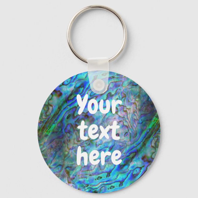 NEW ZEALAND KIWI PAUA CUSTOMIZABLE KEYCHAIN (Front)