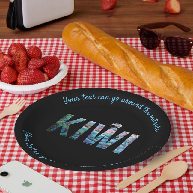 NEW ZEALAND KIWI PAUA CUSTOMIZABLE PAPER PLATES (Picnic)