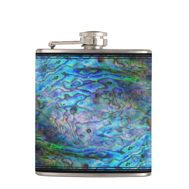 NEW ZEALAND KIWI PAUA HIP FLASK (Front)