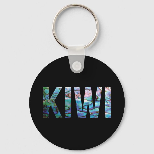 NEW ZEALAND KIWI PAUA KEYCHAIN (Front)