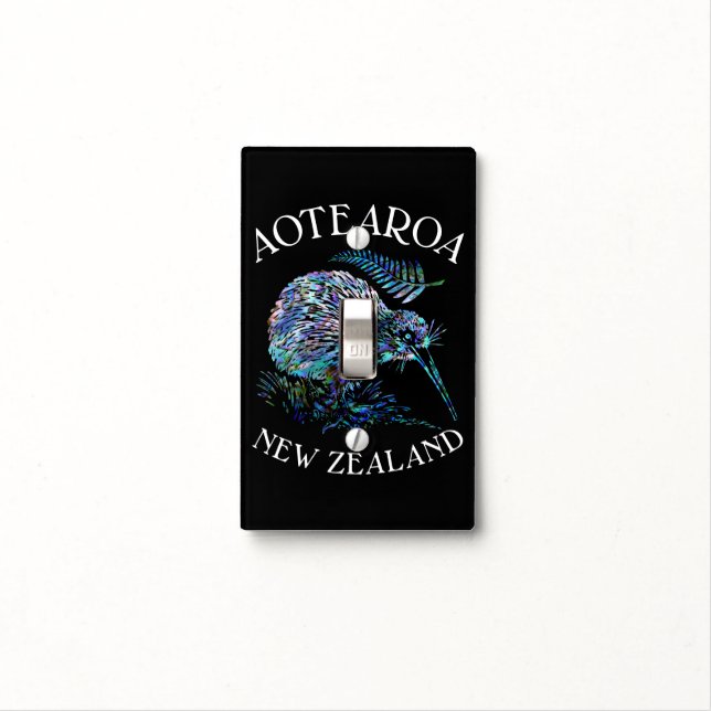 NEW ZEALAND KIWI PAUA LIGHT SWITCH COVER (In Situ)