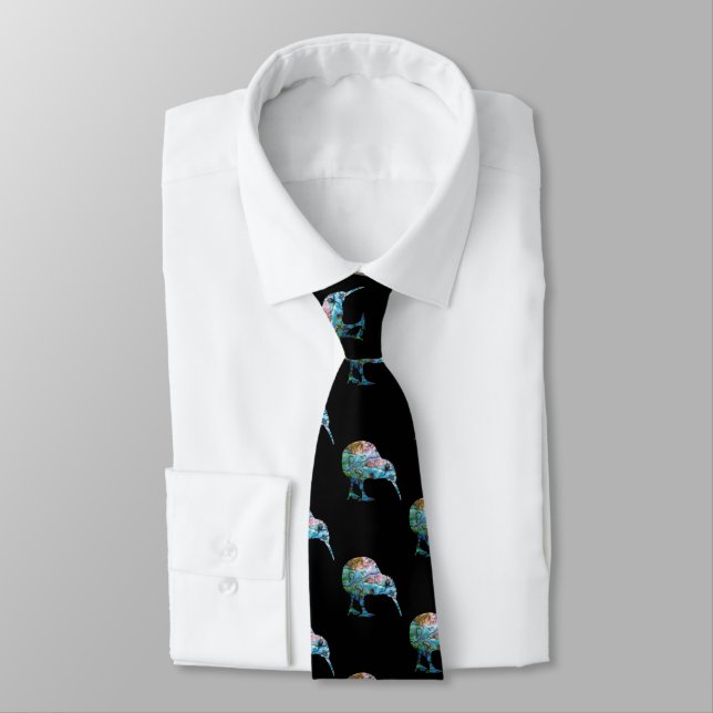 NEW ZEALAND KIWI PAUA NECK TIE (Tied)