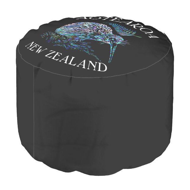 NEW ZEALAND KIWI PAUA POUF (Angled Back)
