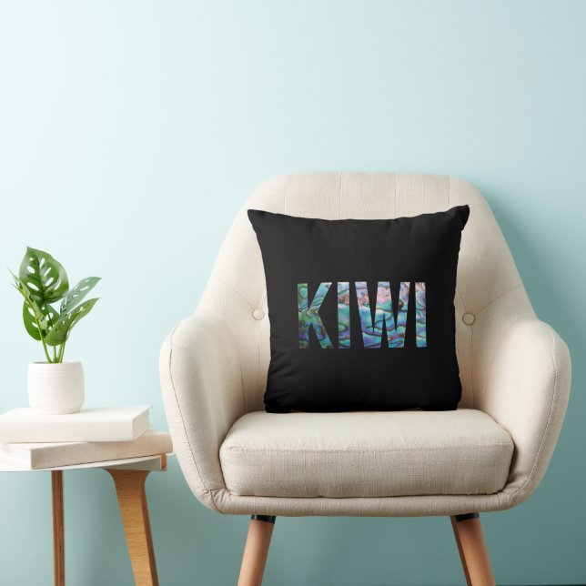 NEW ZEALAND KIWI PAUA THROW PILLOW (Chair)