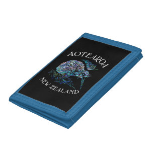 NEW ZEALAND KIWI PAUA TRIFOLD WALLET