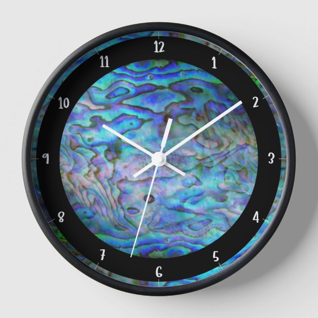 NEW ZEALAND KIWI PAUA WALL CLOCK (Front)